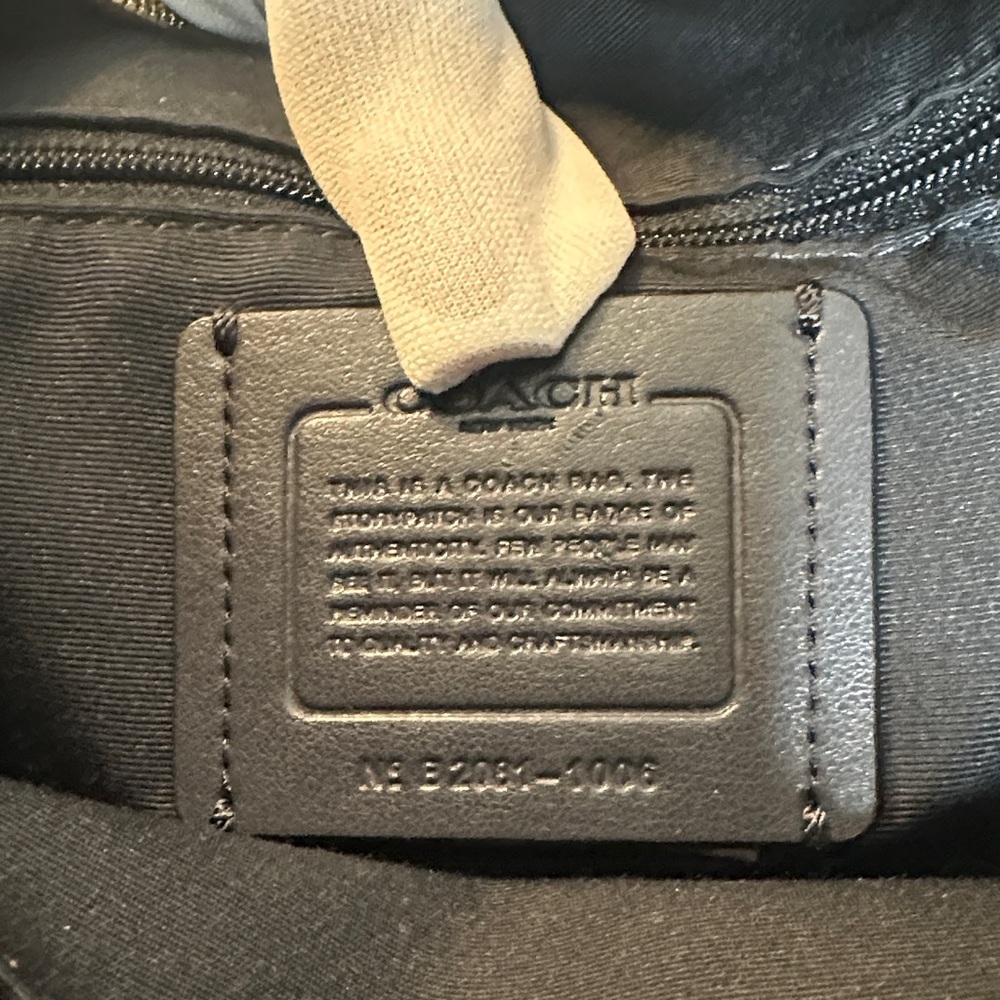 Coach Dark Blue Embossed Leather Satchel - Picture 6 of 8